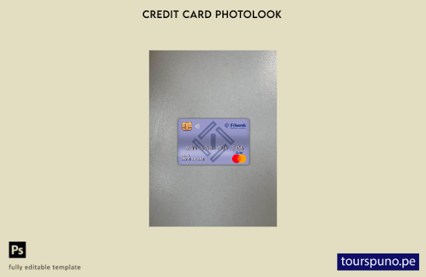 listo para imprimir Plantilla frontal de aspecto fotográfico de tarjeta de déb 7